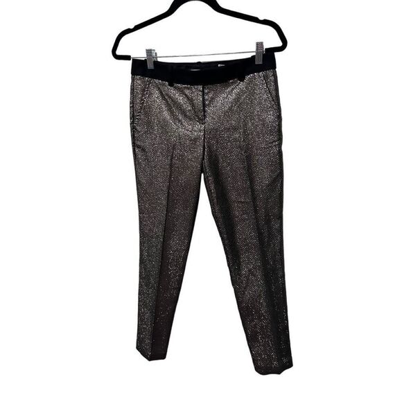 Trina Turk Gold Metallic Pants Pleated Size 2 Disco 70’s Vibes Throwback - Picture 5 of 12